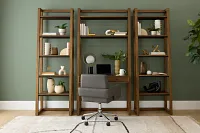 Rockford Light Tone Bookcase Wall Desk