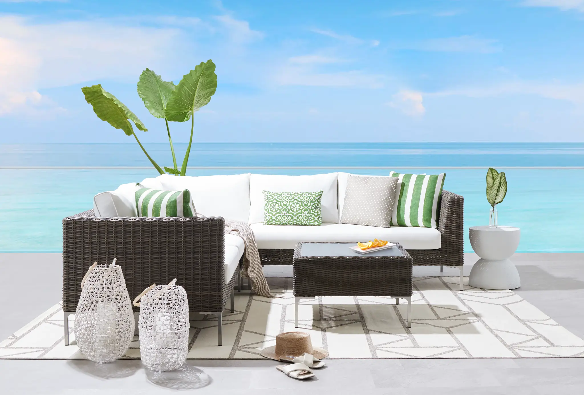 Tulum White Woven Two-arm Sectional Tulum White Woven Two-arm Sectional