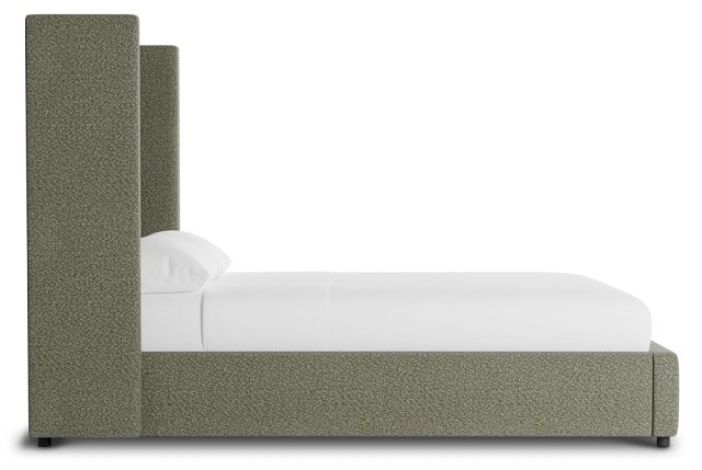 Captiva Sutton Green 60" Upholstered Shelter Bed