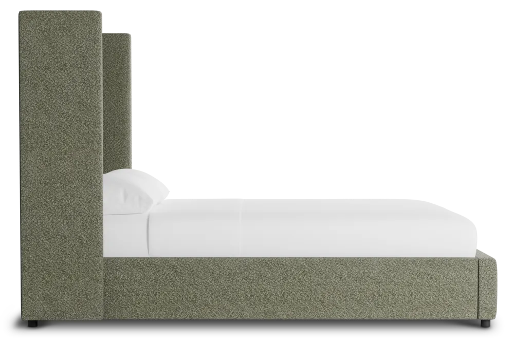 Captiva Sutton Green 60" Upholstered Shelter Bed