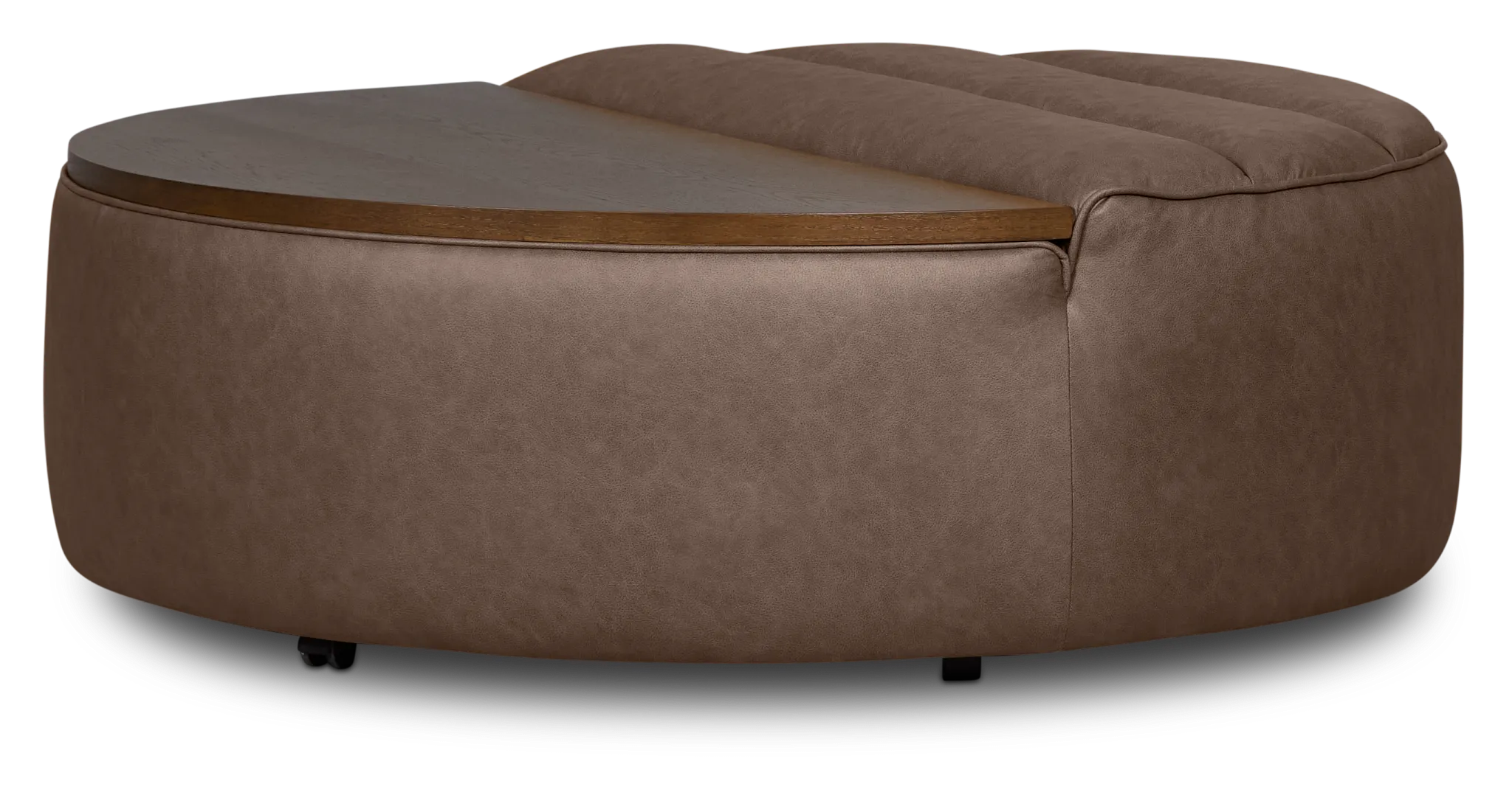 Sawyer Dark Brown Micro Storage Ottoman