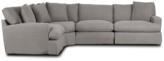 Delilah Gray Fabric Small Two-arm Sectional