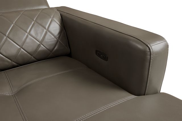 Ava Dark Gray Micro Small Right Chaise Power Reclining Sectional