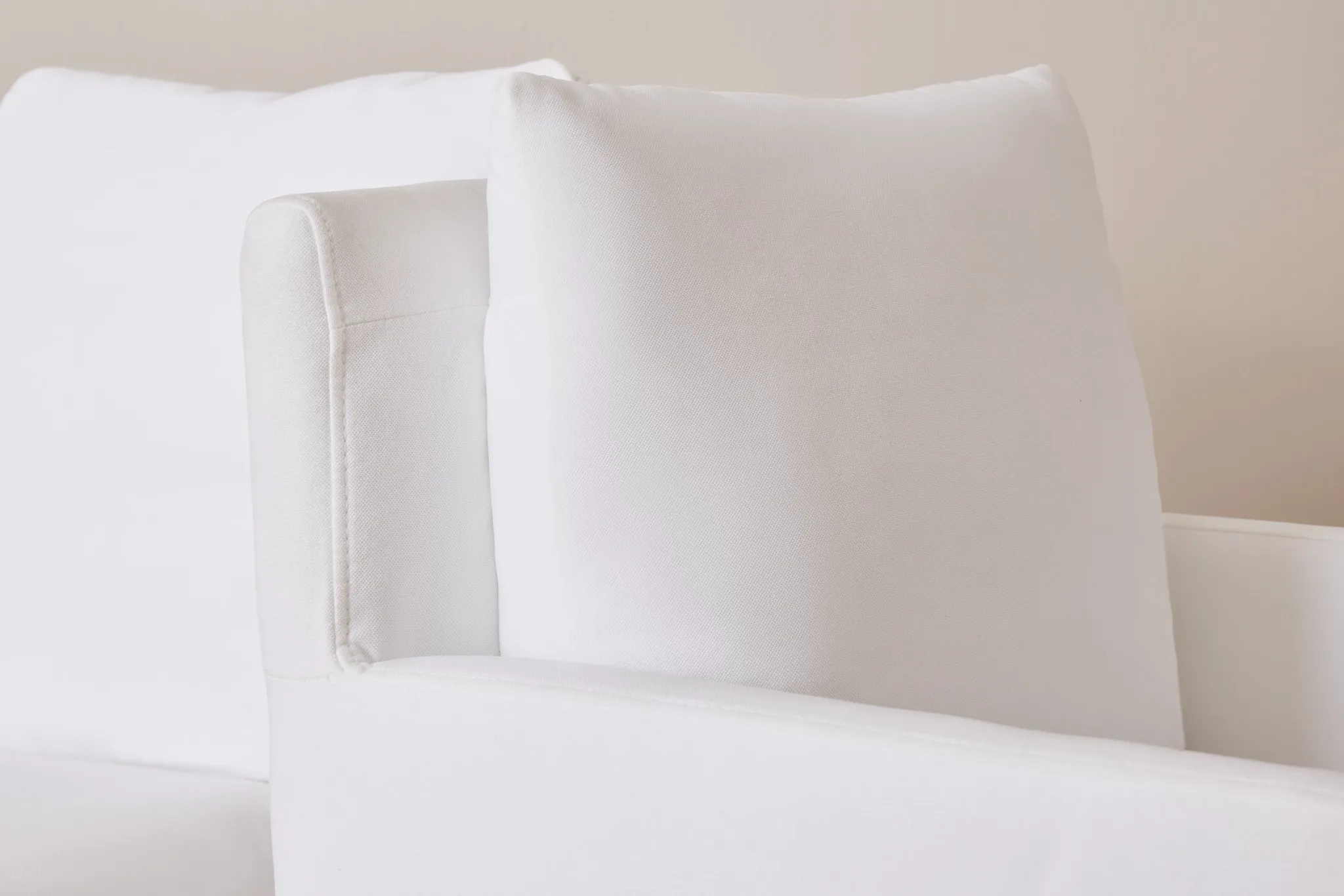 Auden White Castored Upholstered Arm Chair