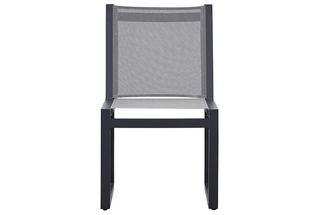 Linear Dark Gray Aluminum Sling Chair