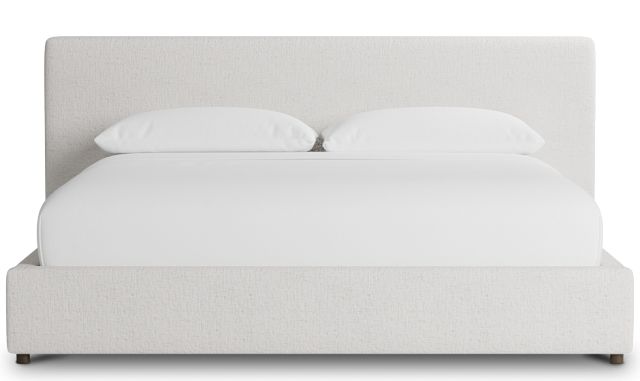 Grayton Linen Light Beige 44" Upholstered Platform Bed