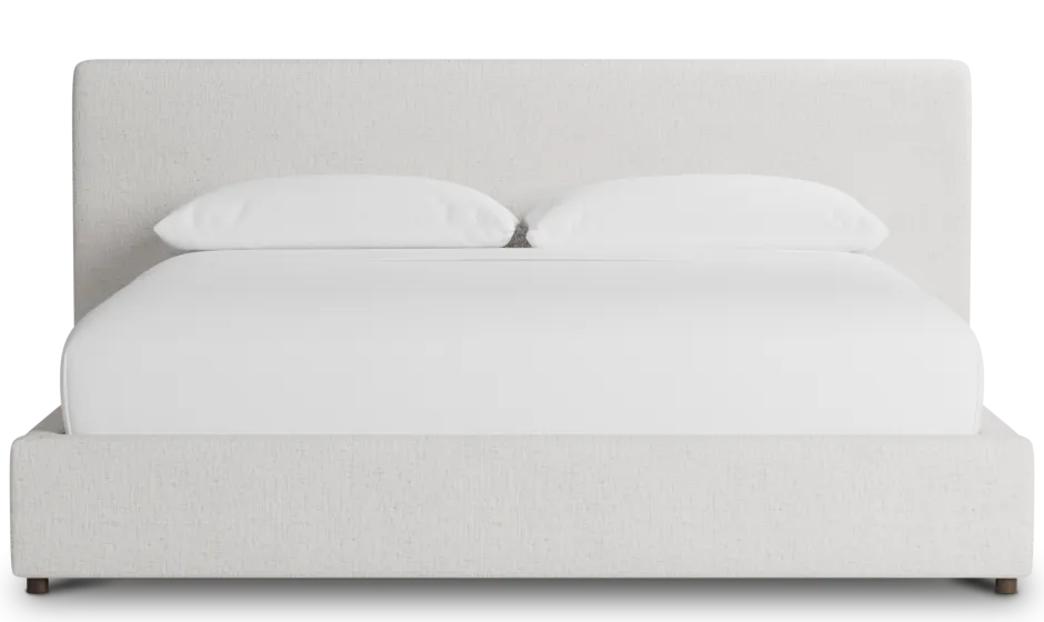 Grayton Linen Light Beige 44" Upholstered Platform Bed