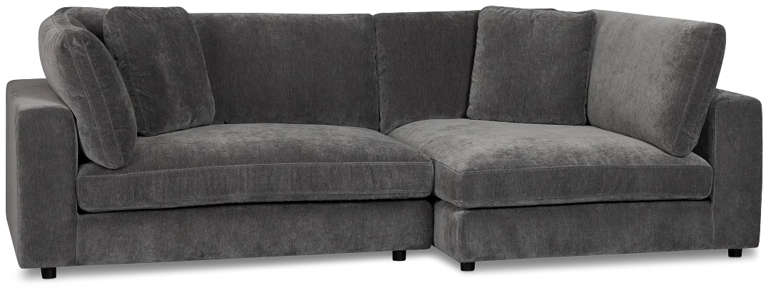 Lounge Dark Gray Fabric Right Chaise Sectional
