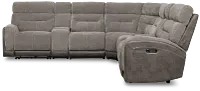 Travis Gray Fabric Large Dual Power Reclining Two-arm Sectional