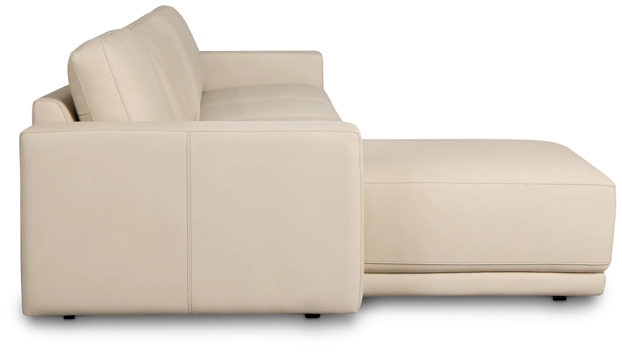 Kellan Ivory Leather Small Left Chaise Sectional