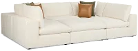 Cruz White Fabric 6-piece Pit Sectional