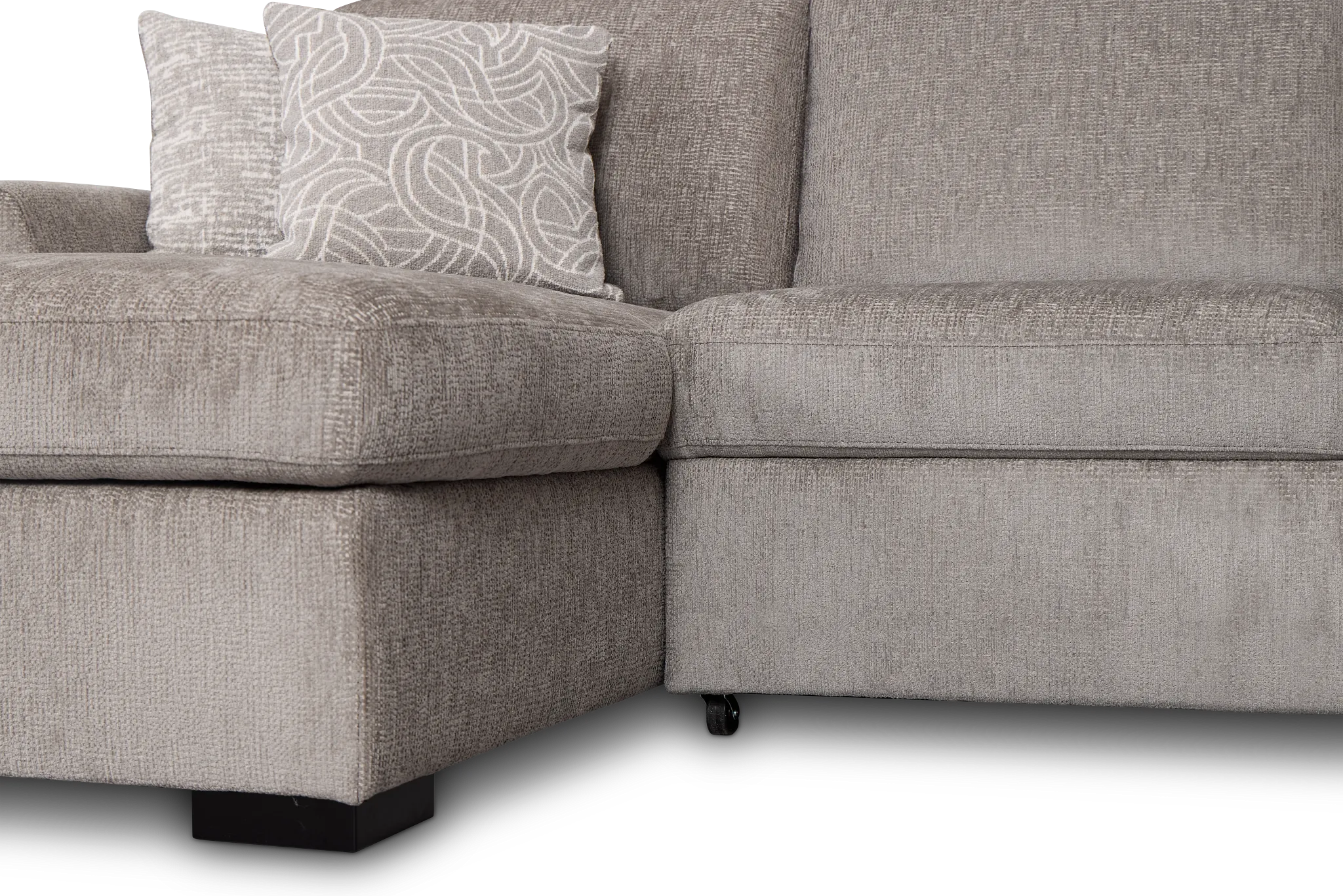 Blakely Gray Fabric Left Chaise Storage Sleeper Sectional