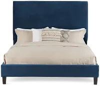 Lucy Dark Blue Uph Platform Bed