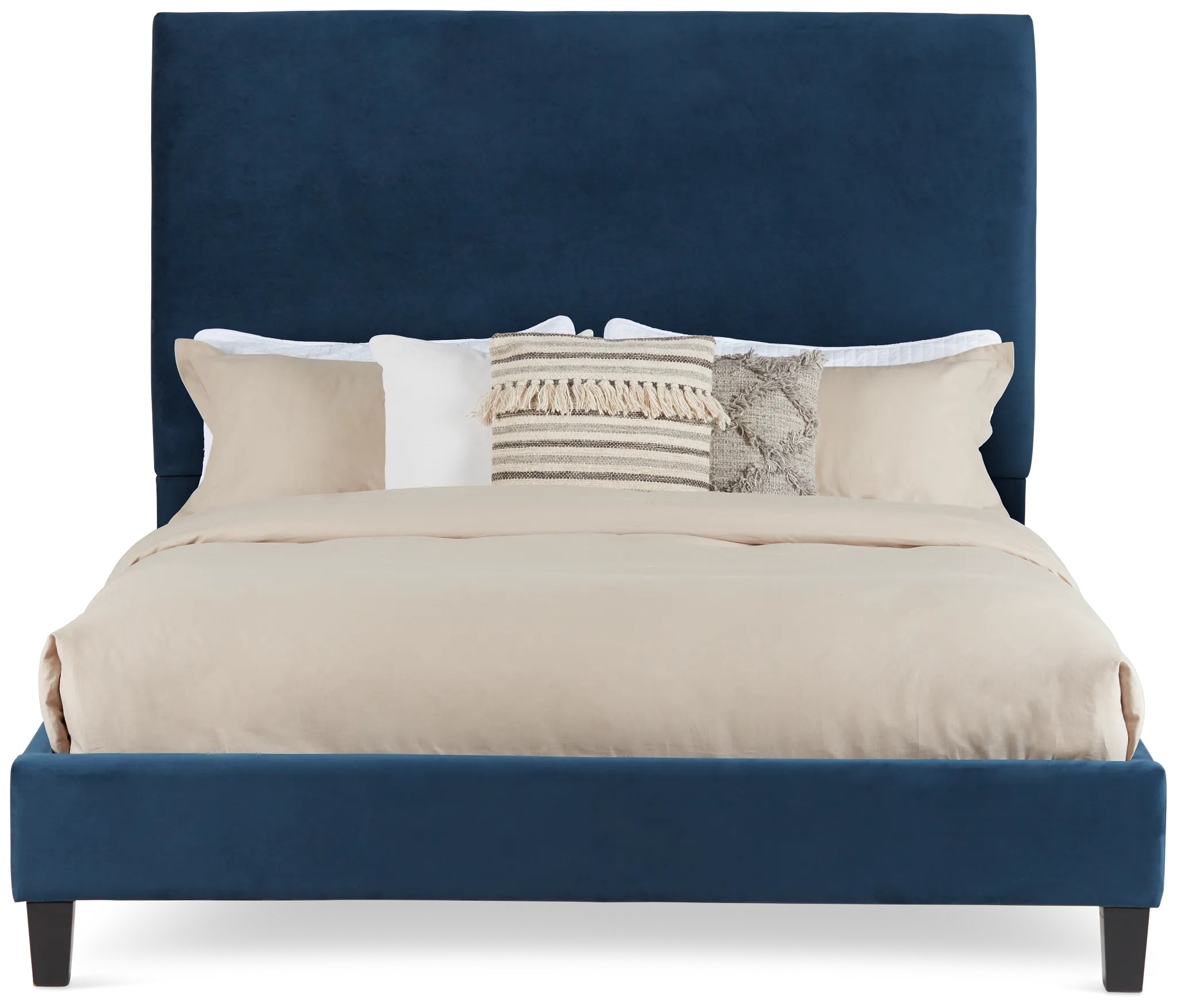 Lucy Dark Blue Uph Platform Bed
