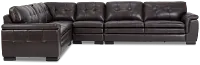 Braden Dark Brown Leather Medium Two-arm Sectional