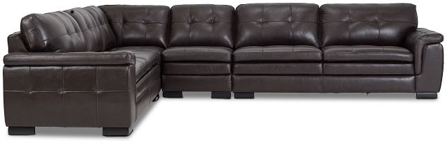 Braden Dark Brown Leather Medium Two-arm Sectional