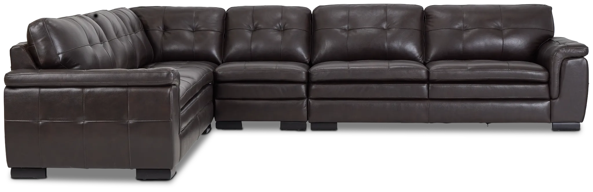 Braden Dark Brown Leather Medium Two-arm Sectional