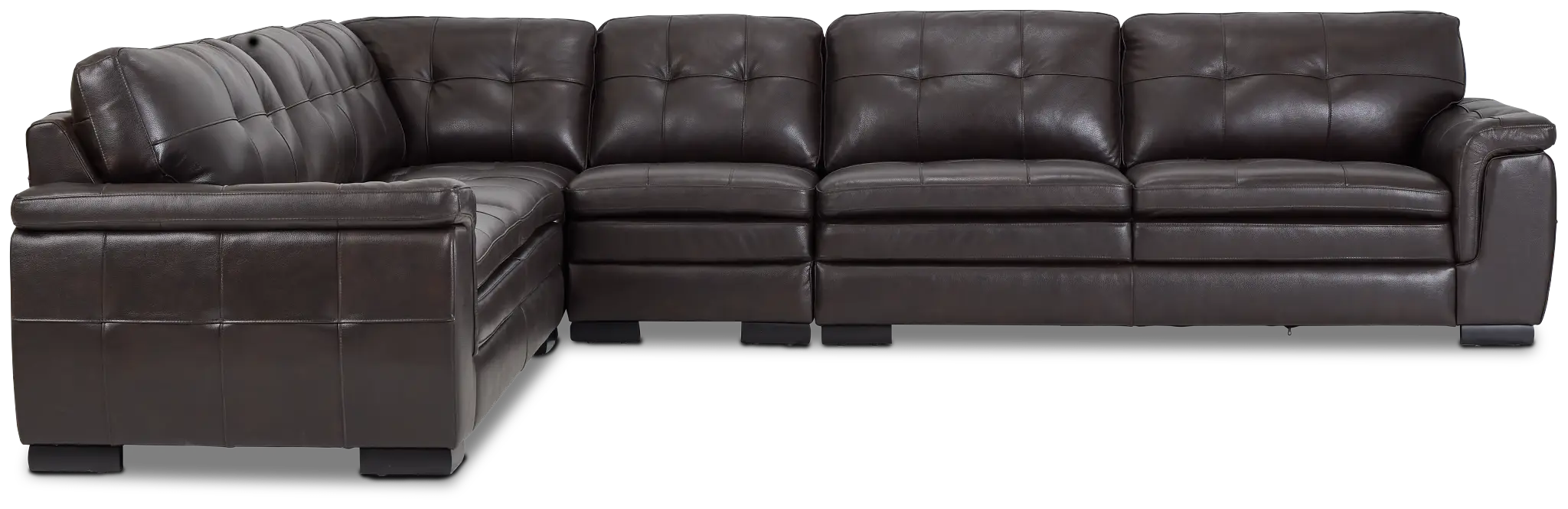 Braden Dark Brown Leather Medium Two-arm Sectional Braden Dark Brown Leather Medium Two-arm Sectional