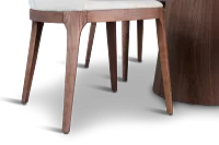 Nomad Mid Tone 59" Round Table & 4 Light Beige Chairs W/mid-tone Legs