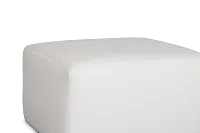 Rhodes White Fabric Ottoman