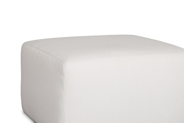 Rhodes White Fabric Ottoman