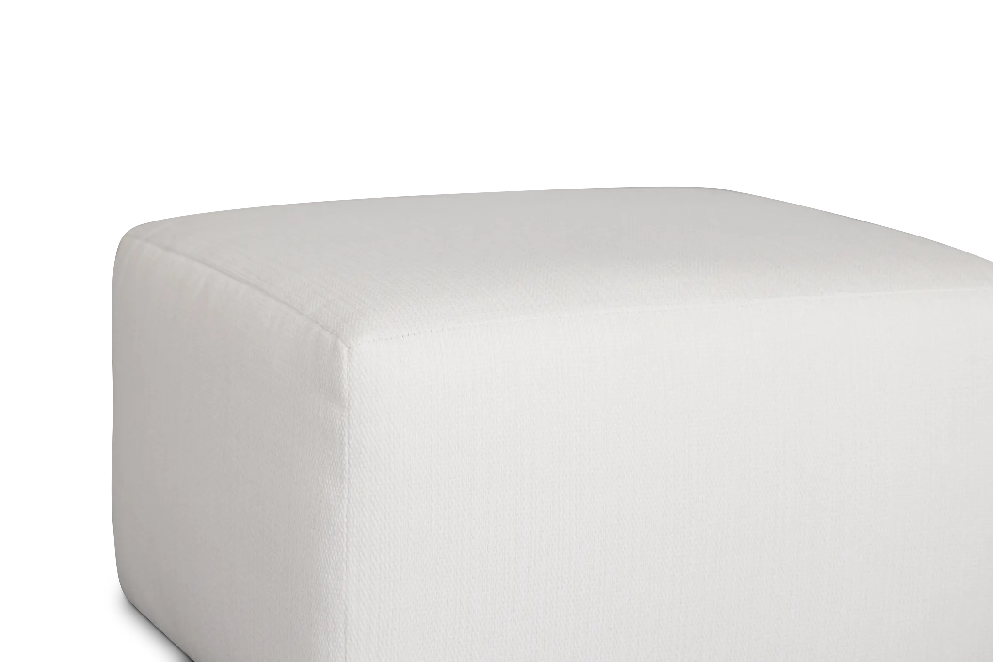 Rhodes White Fabric Ottoman