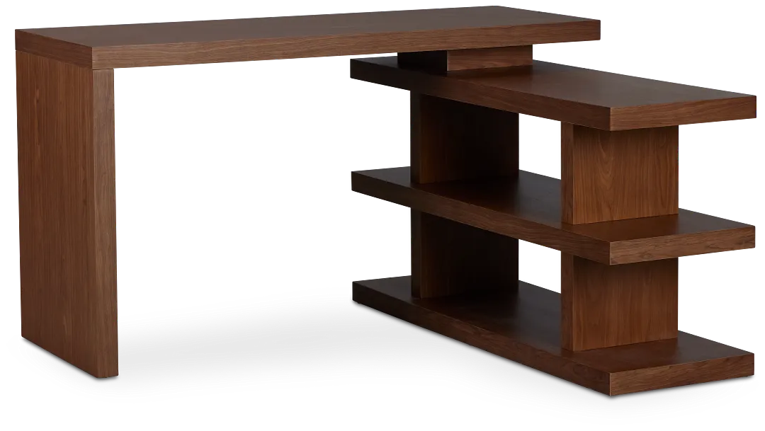 Olympia Mid Tone Wood L Desk