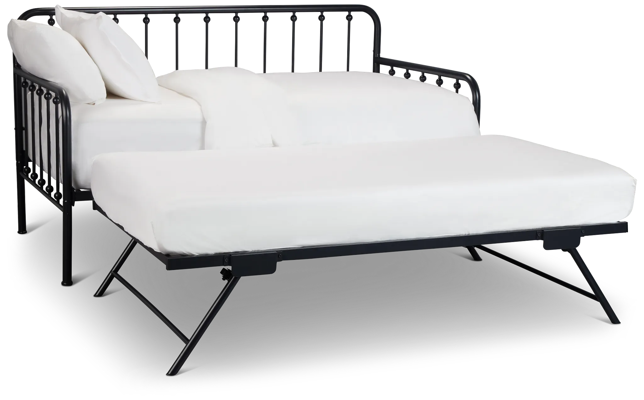 Rory Black Metal Trundle Daybed