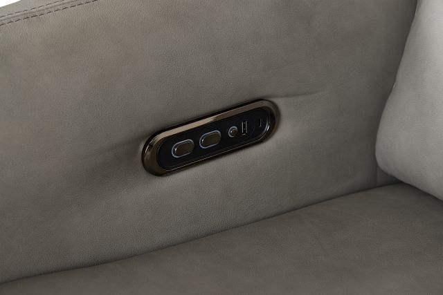 Eve Light Gray Lthr/vinyl Power Swivel Glider Recliner