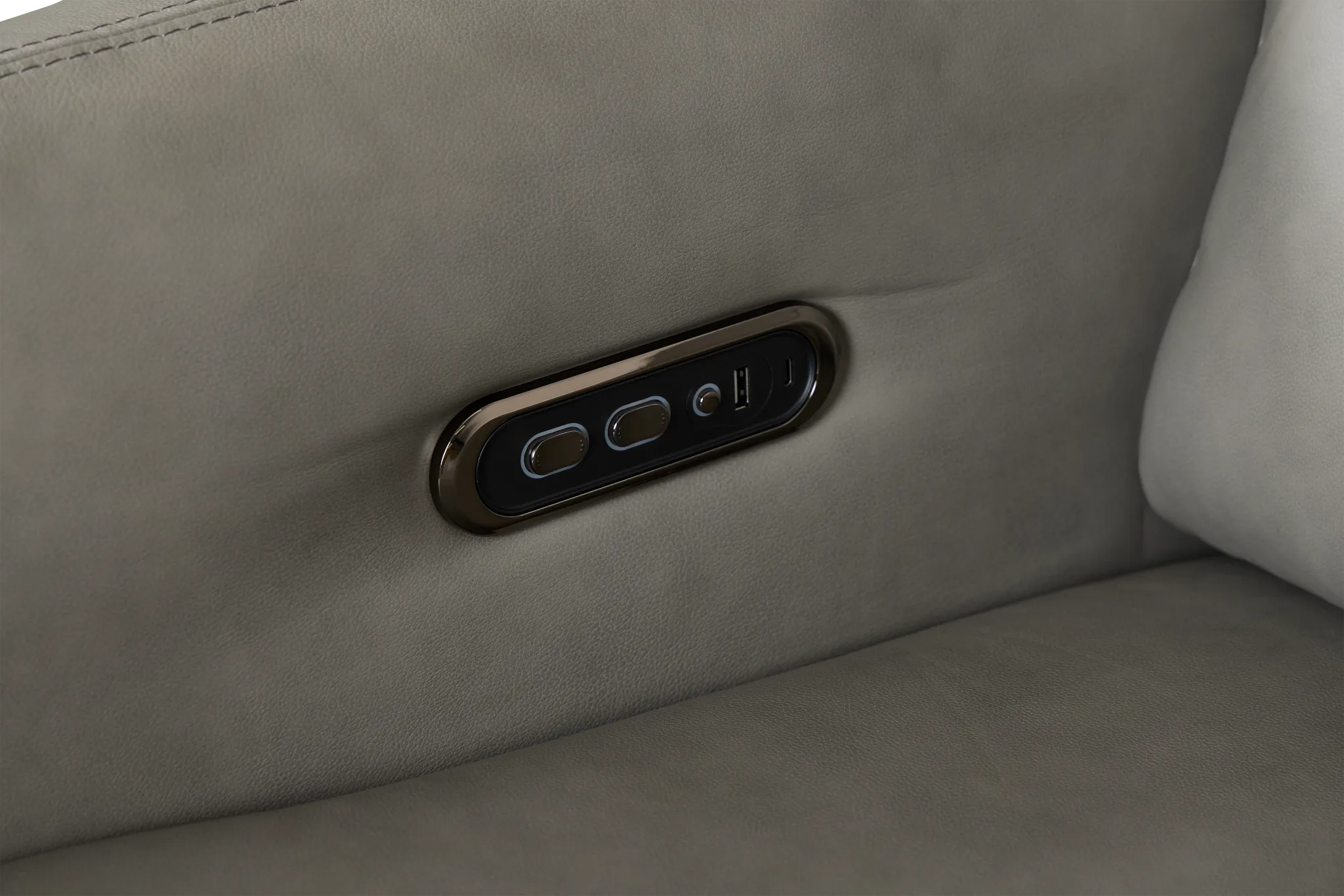 Eve Light Gray Lthr/vinyl Power Swivel Glider Recliner