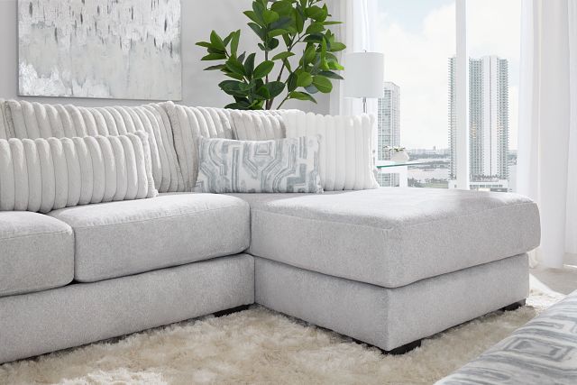 Kylie Light Gray Fabric Medium Right Chaise Sectional