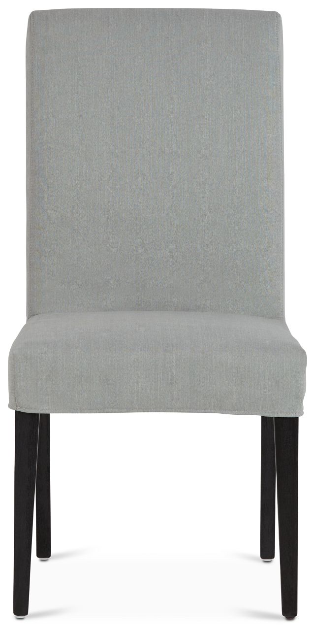 Destination Light Gray Short Slipcover Chair With Dark-tone Leg