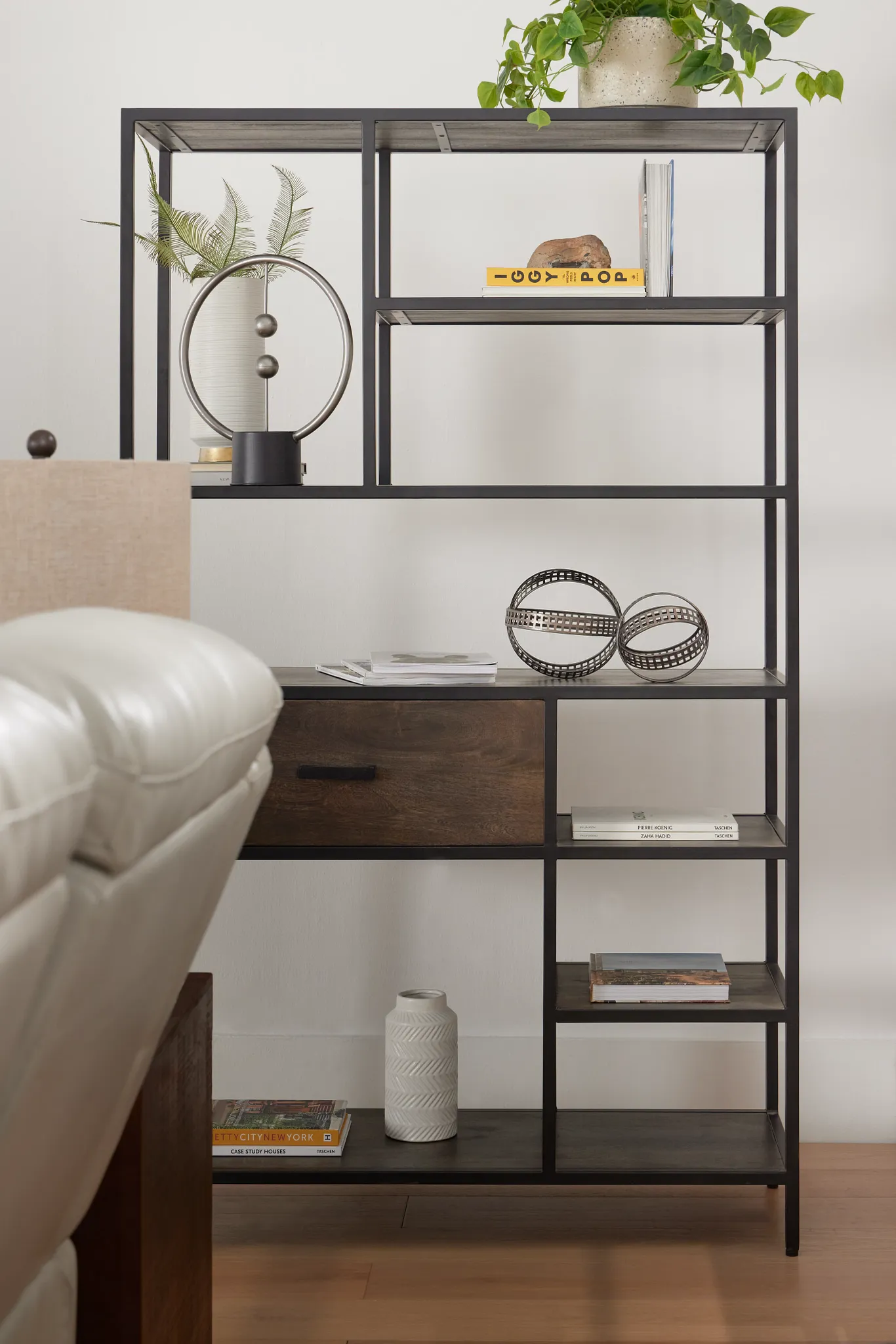 Cleo 1-drawer Metal Bookcase