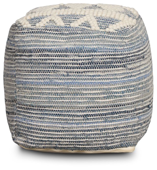 Belo Blue Accent Pouf