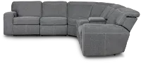 Callum Dark Gray Fabric Medium Triple Power 2-arm Sectional