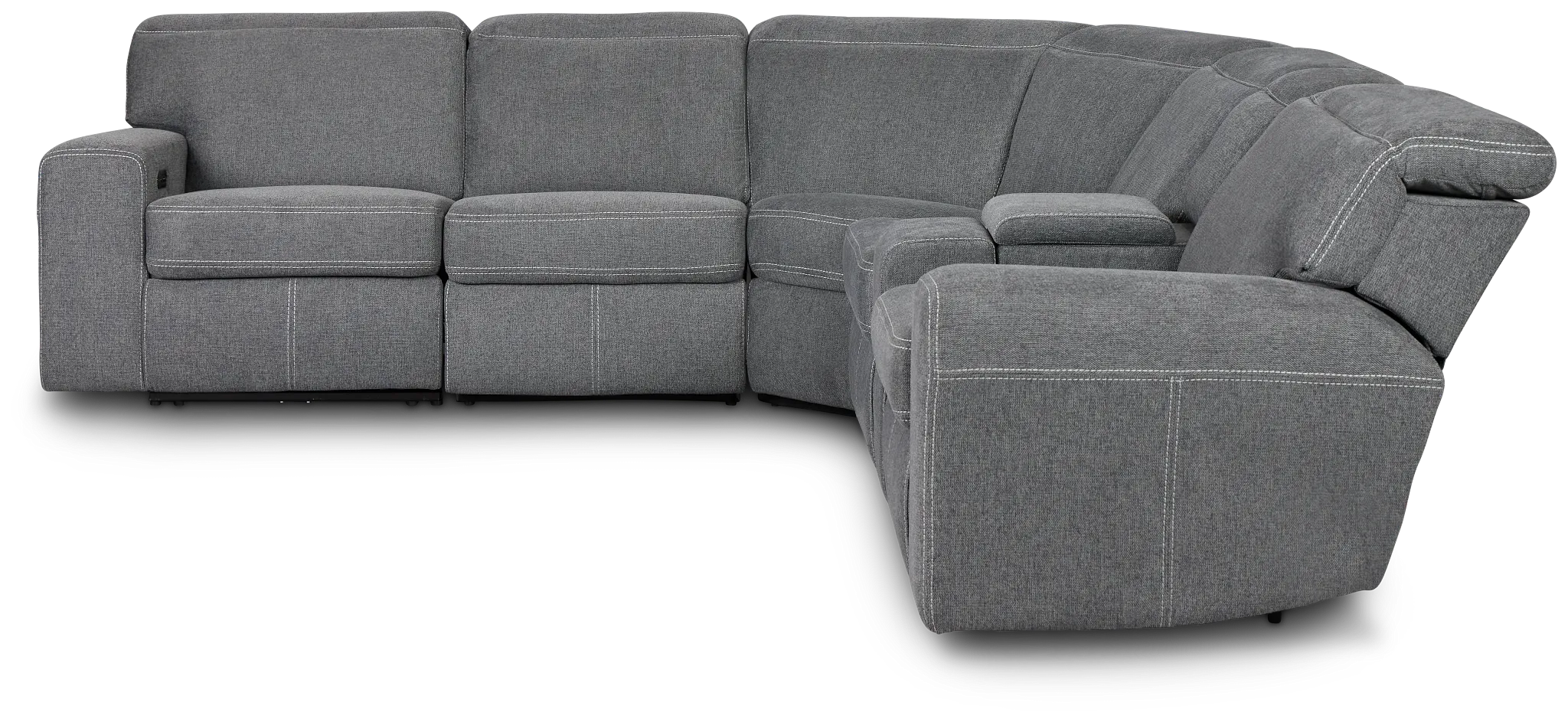 Callum Dark Gray Fabric Medium Triple Power 2-arm Sectional