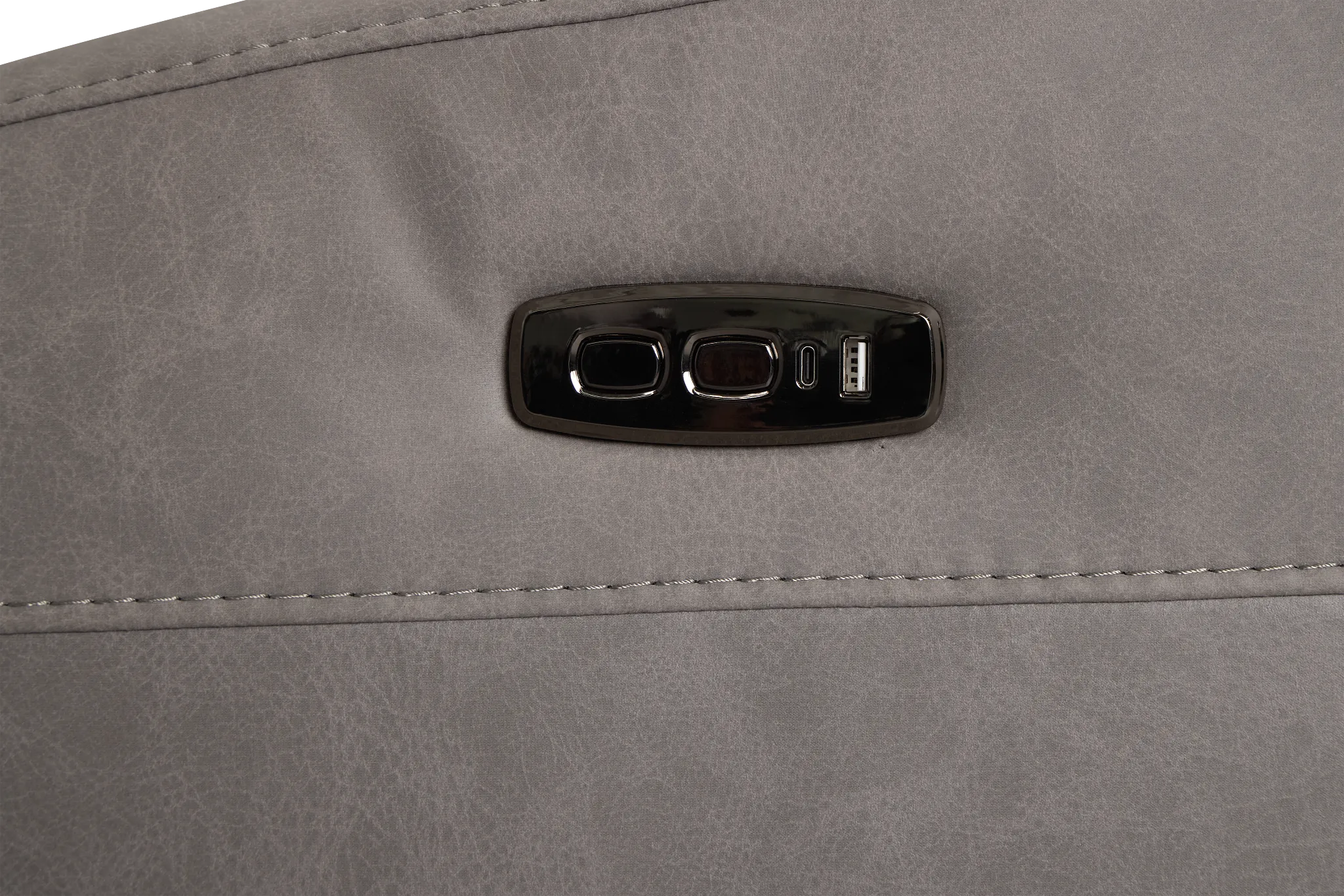 Colton Light Gray Micro Power Recliner With Power Headrest