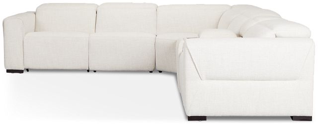 Ellis Light Beige Fabric Medium Dual Power 2-arm Reclining Sectional