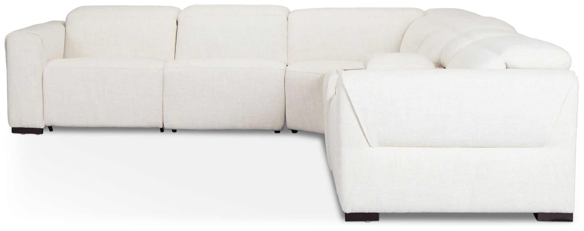 Ellis Light Beige Fabric Medium Dual Power 2-arm Reclining Sectional