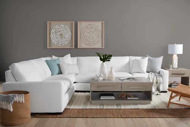 Edgewater Suave White Medium Two-arm Sectional