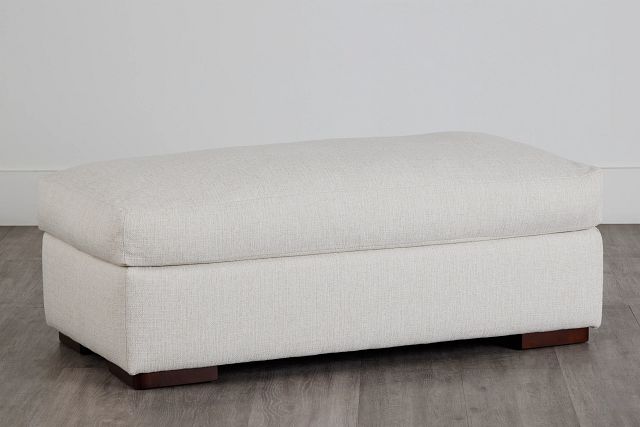 Veronica White Down Ottoman