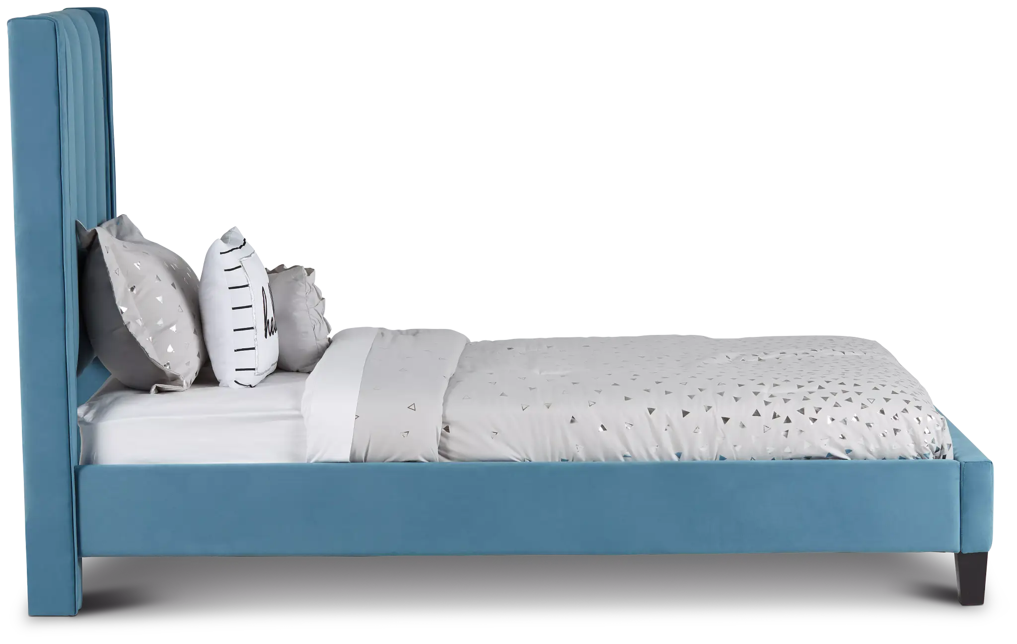 Audrey Blue Velvet Platform Bed Audrey Blue Velvet Platform Bed