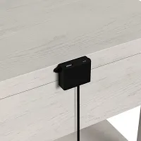 Sansa White Square End Table