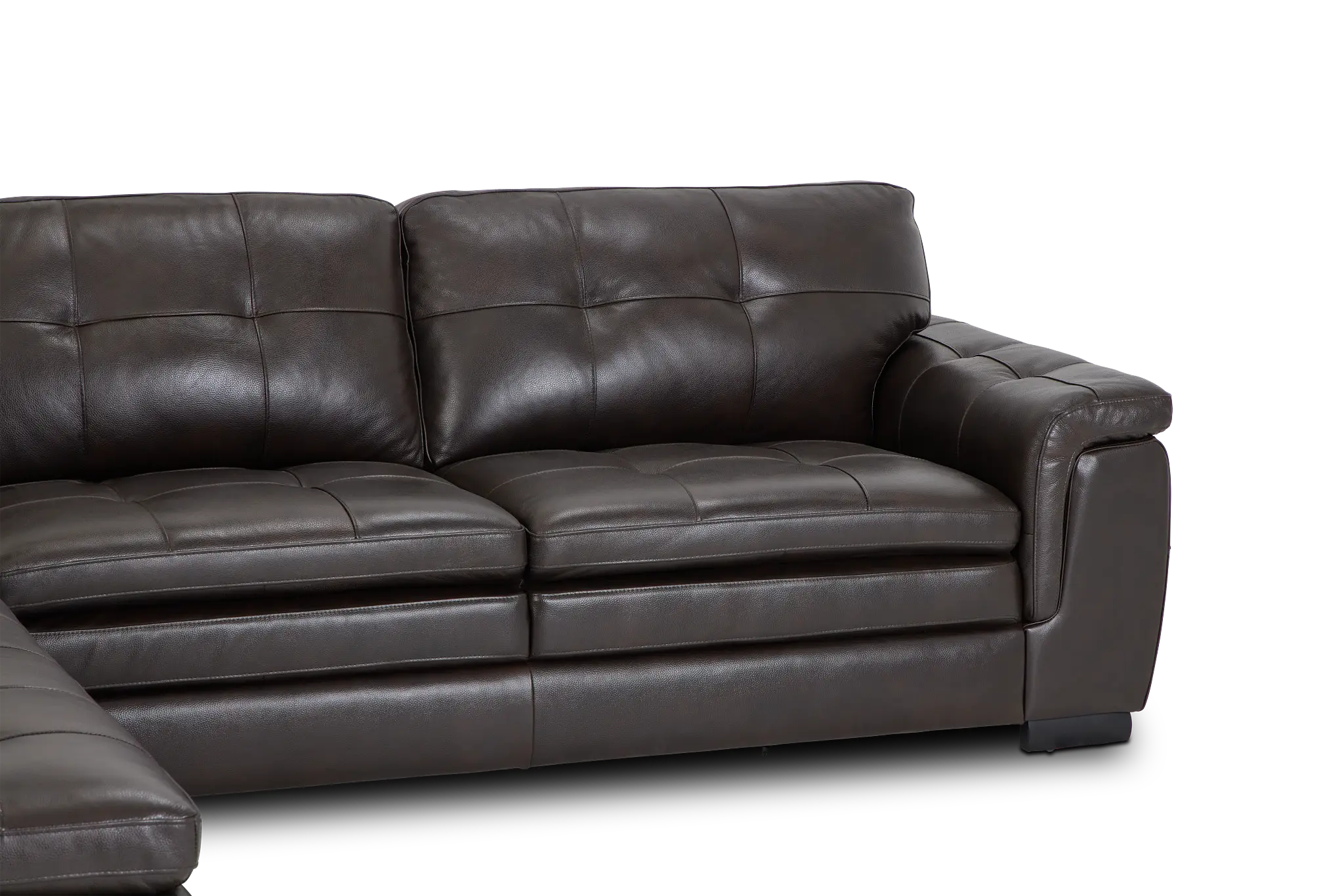 Braden Dark Brown Leather Small Left Bumper Sectional Braden Dark Brown Leather Small Left Bumper Sectional
