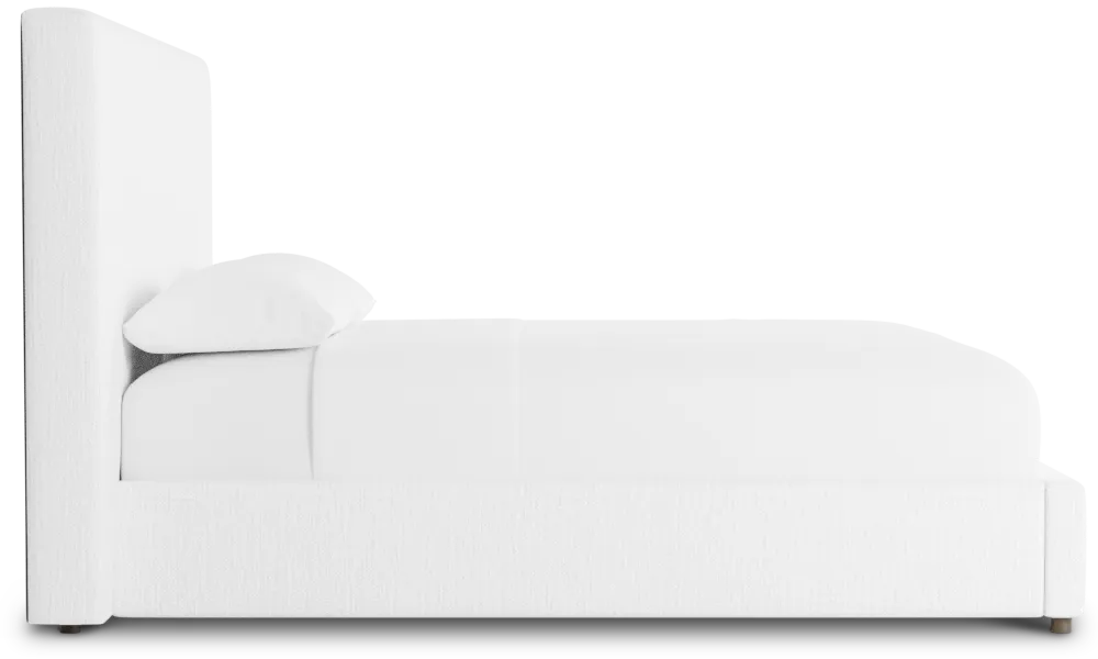 Grayton Revenue White 54" Upholstered Platform Bed