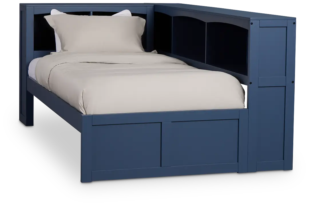 Charleston Dark Blue Corner Bookcase Bed Charleston Dark Blue Corner Bookcase Bed