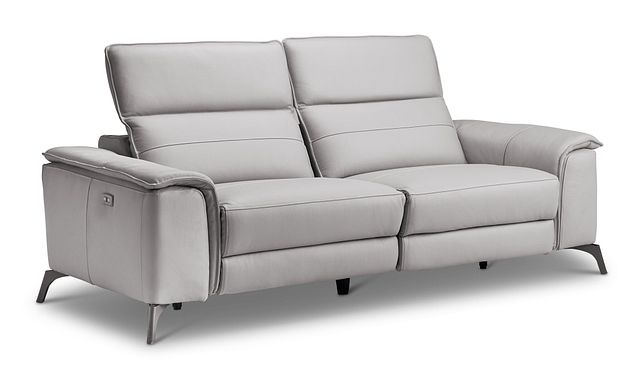 gray power reclining sofa