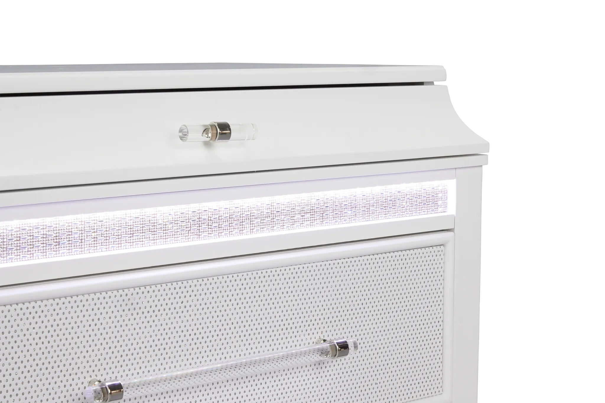 Milan White 2-drawer Nightstand