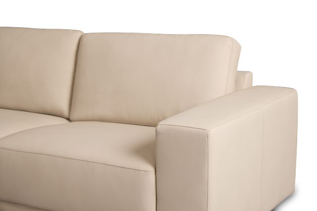 Kellan Ivory Leather Small Two-arm Sectional