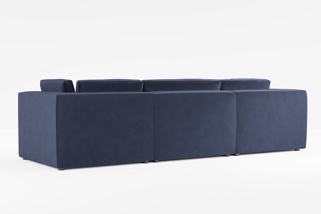 Destin Joya Dark Blue Velvet 4-piece Modular Sectional